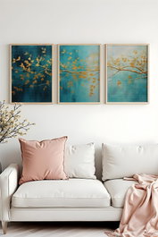 Wallity Huhu485 Pintura Decorativa en MDF con Marco (3 Piezas) 50 x 70 cm